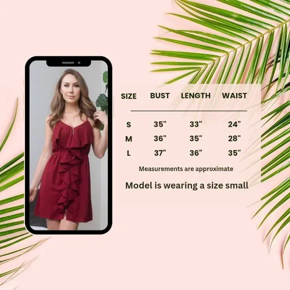 Ruffle Trim Zip Front Dress - Picture 6 of 6